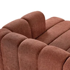 Hoekbank Fay Chenille Burgundy Rechts - Giga Meubel