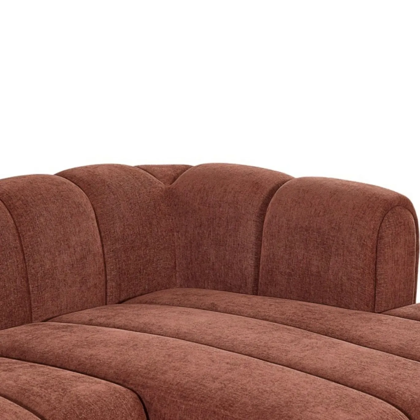 Hoekbank Fay Chenille Burgundy Rechts - Giga Meubel