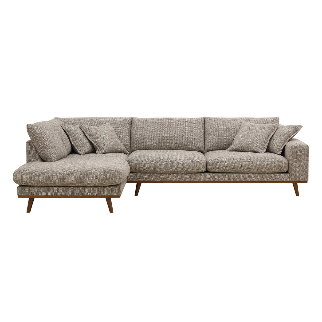 Hoekbank Harper 3-Zits Silencio Lichtbruin Links - Giga Meubel