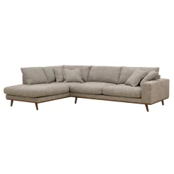 Hoekbank Harper 3-Zits Silencio Lichtbruin Links - Giga Meubel
