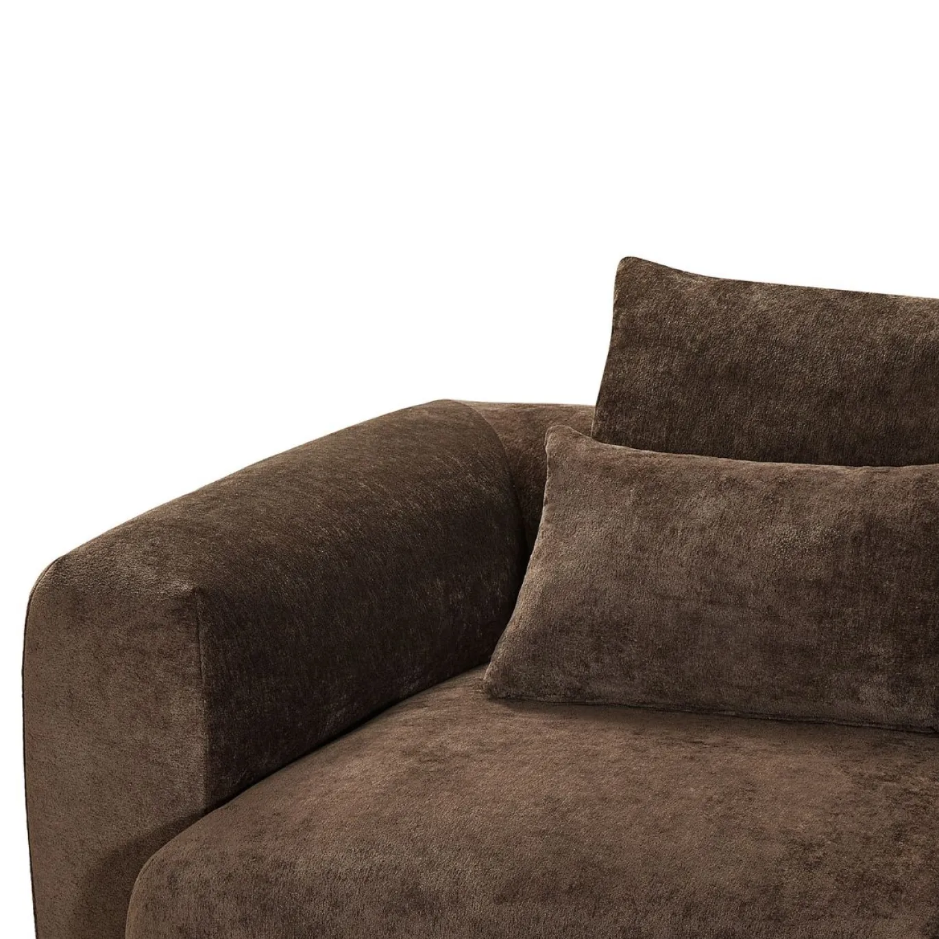 Hoekbank June Chenille Choco Rechts - Giga Meubel