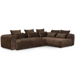 Hoekbank June Chenille Choco Rechts - Giga Meubel