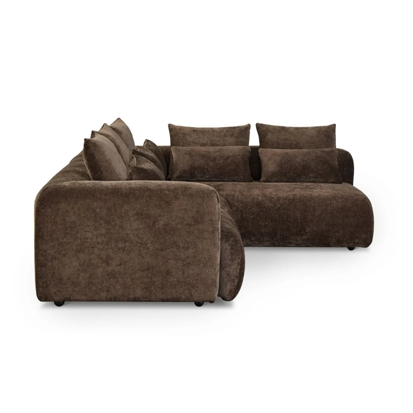 Hoekbank June Chenille Choco Rechts - Giga Meubel