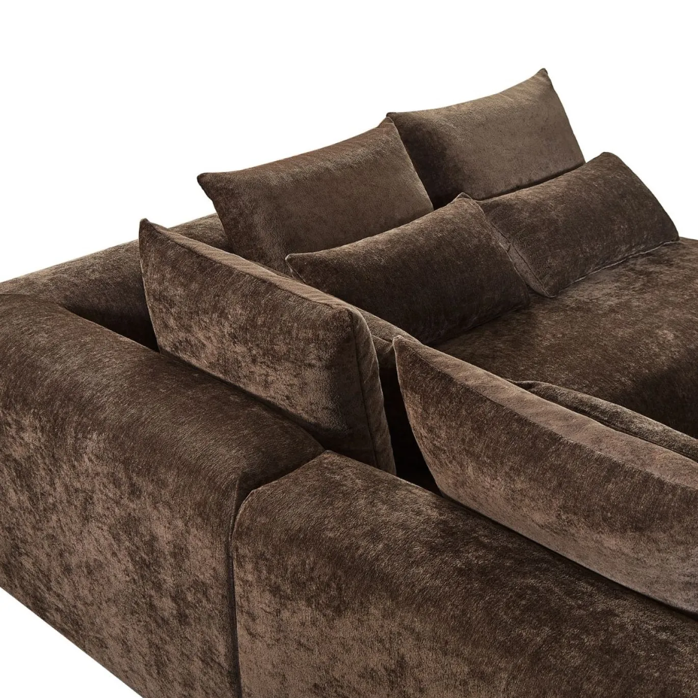 Hoekbank June Chenille Choco Rechts - Giga Meubel
