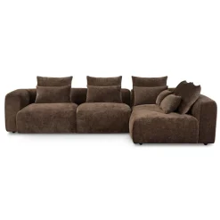 Hoekbank June Chenille Choco Rechts - Giga Meubel