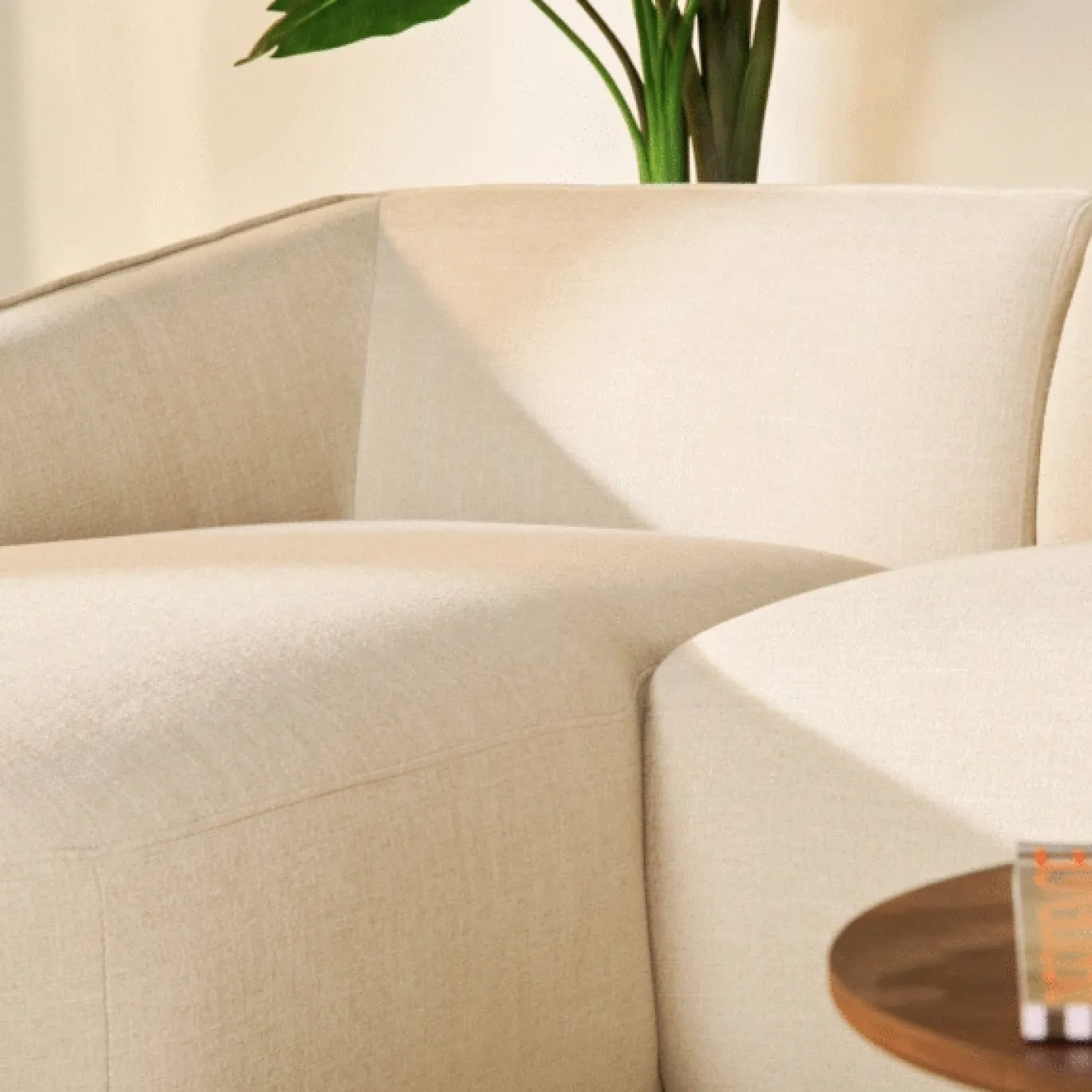 Hoekbank Laila Stof Beige Rechts - Giga Meubel
