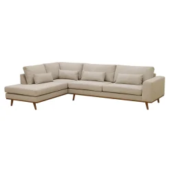 Hoekbank Paloma 3-Zits Borg Beige Links - Giga Meubel