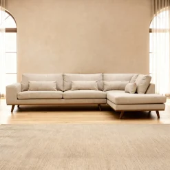 Hoekbank Paloma 3-Zits Borg Beige Rechts - Giga Meubel