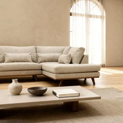 Hoekbank Paloma 3-Zits Borg Beige Rechts - Giga Meubel
