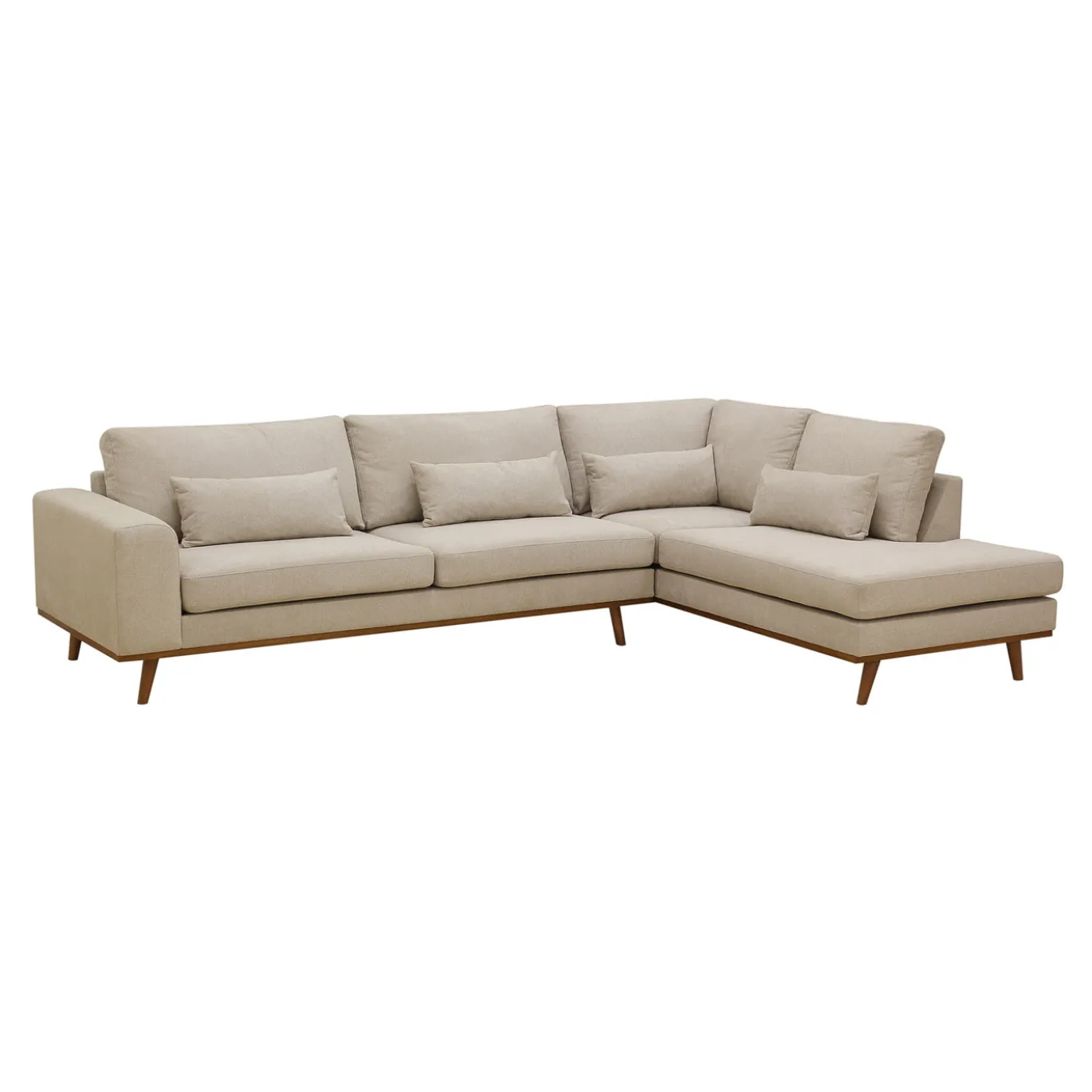 Hoekbank Paloma 3-Zits Borg Beige Rechts - Giga Meubel