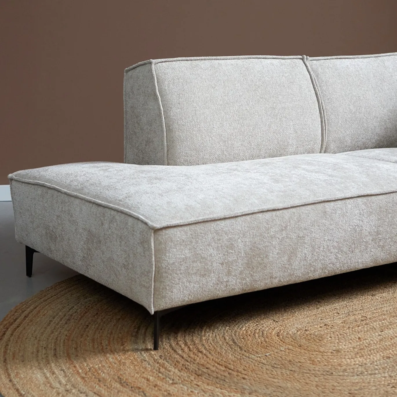 Hoekbank River met Ottoman Links Majestic Beige