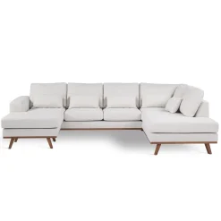 Hoekbank 3-Zits Melva Japandi Beige Rechts - Giga Meubel