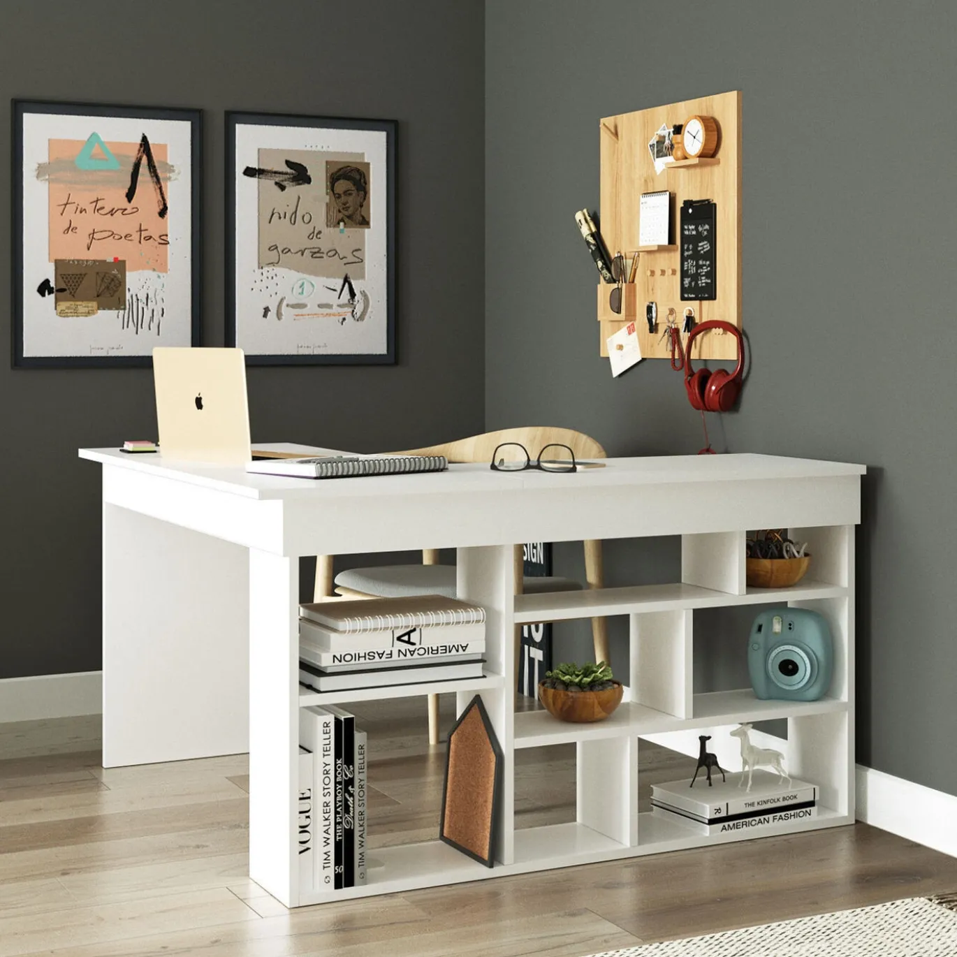 Hoekbureau Catania Melamine Wit