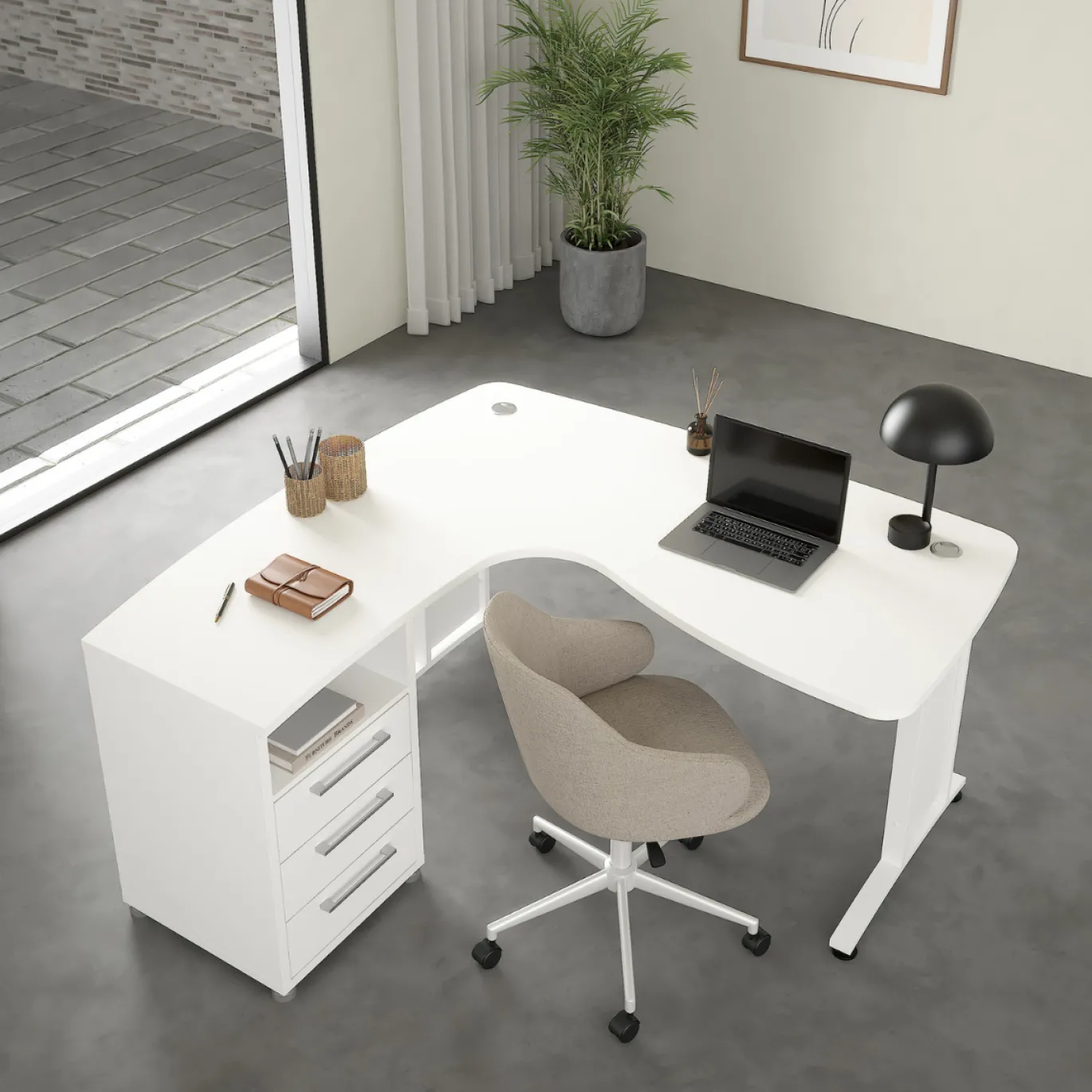 Hoekbureau Prima Wit - Giga Living
