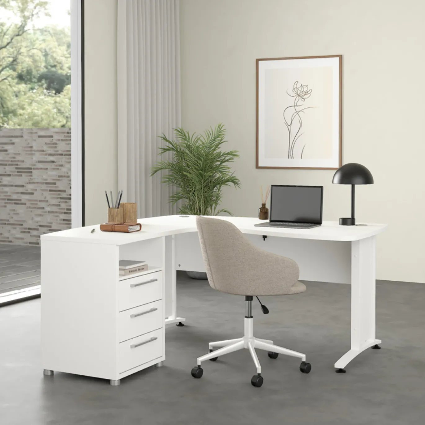Hoekbureau Prima Wit - Giga Living