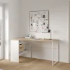 Hoek-kantoorbureau Function Plus Wit Jackson Hickory - Giga Living