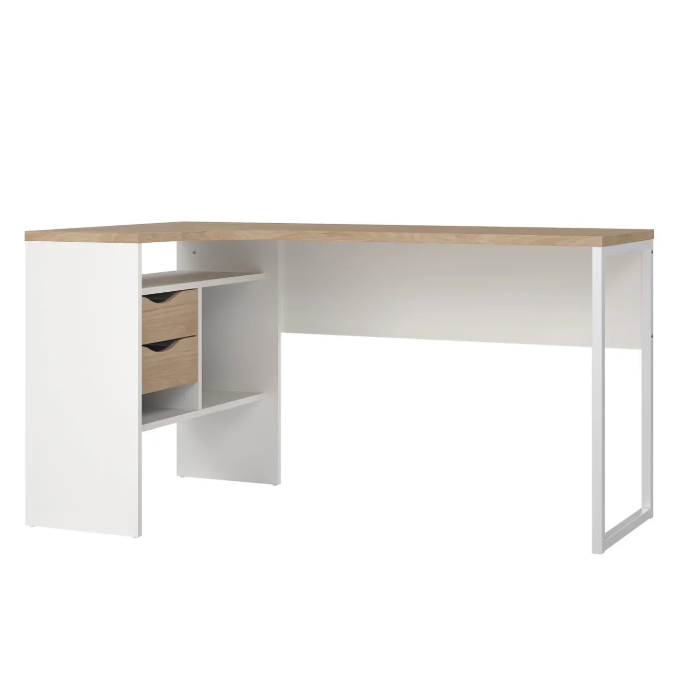 Hoek-kantoorbureau Function Plus Wit Jackson Hickory - Giga Living