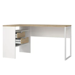 Hoek-kantoorbureau Function Plus Wit/Naturel - Giga Living