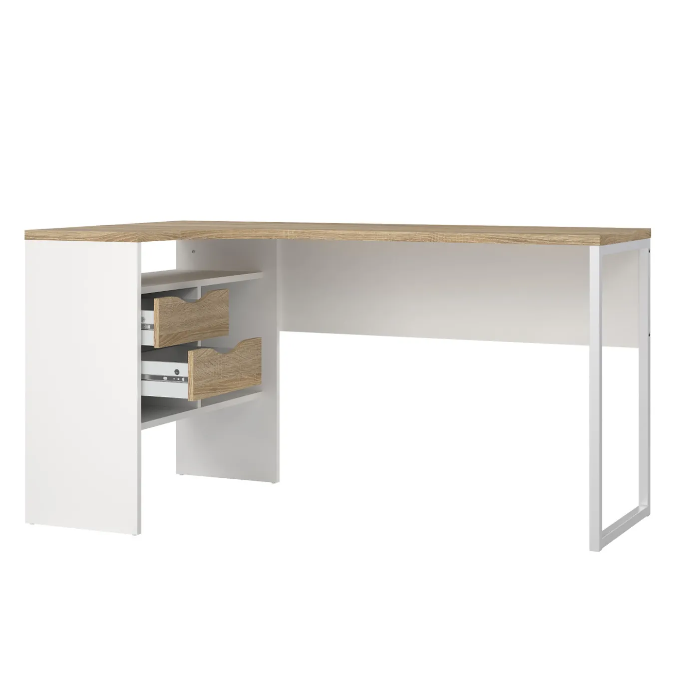 Hoek-kantoorbureau Function Plus Wit/Naturel - Giga Living