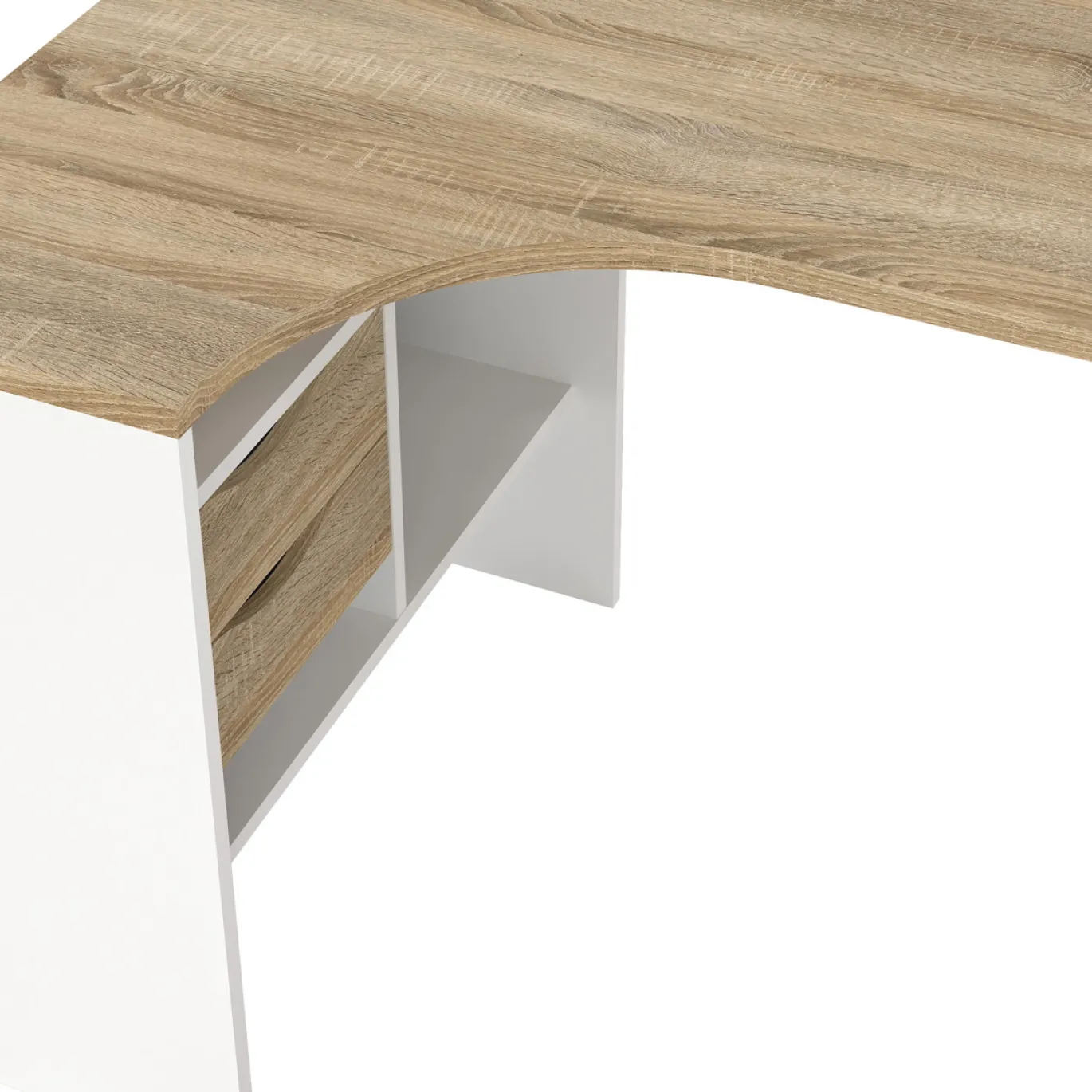Hoek-kantoorbureau Function Plus Wit/Naturel - Giga Living