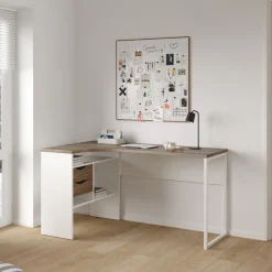 Hoek-kantoorbureau Function Plus Wit Truffel - Giga Living