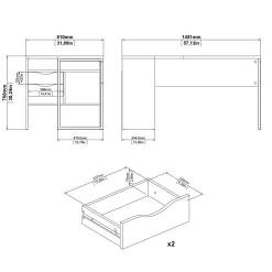 Hoek-kantoorbureau Function Plus Wit Truffel - Giga Living