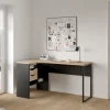 Hoek-kantoorbureau Function Plus Mat Zwart Jackson Hickory - Giga Living