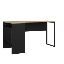 Hoek-kantoorbureau Function Plus Mat Zwart Jackson Hickory - Giga Living