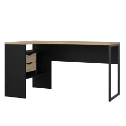 Hoek-kantoorbureau Function Plus Naturel/Mat Zwart - Giga Living