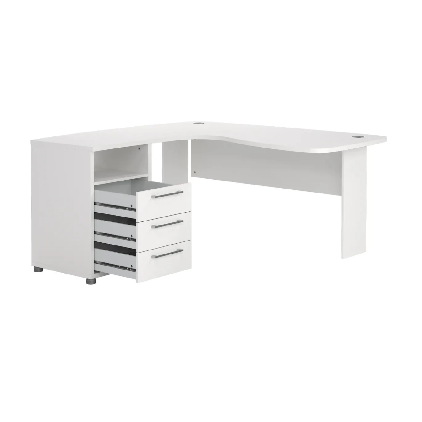 Hoek-kantoorbureau Prima Wit - Giga Living