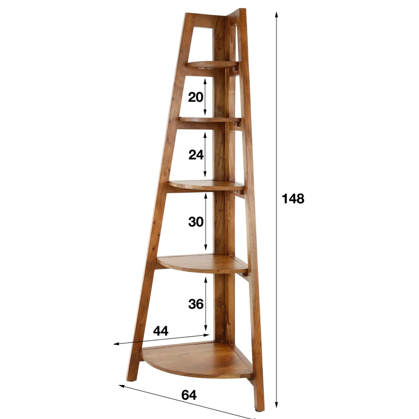 Hoekrek Angle Acaciahout Inklapbaar