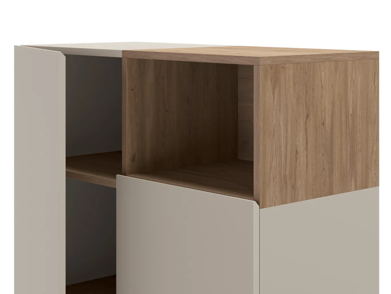 Hoge Kast Cailin 2d1h Crème/Naturel Me - Giga Meubel