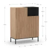 Hoge Kast Cailin 2d1h Naturel/zwart Me - Giga Meubel