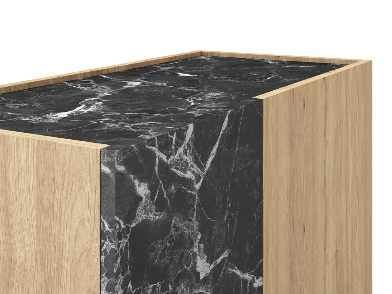 Hoge Kast Dione 2d Naturel/marmer Lotus - Giga Meubel
