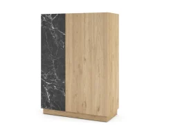 Hoge Kast Dione 2d Naturel/marmer Lotus - Giga Meubel