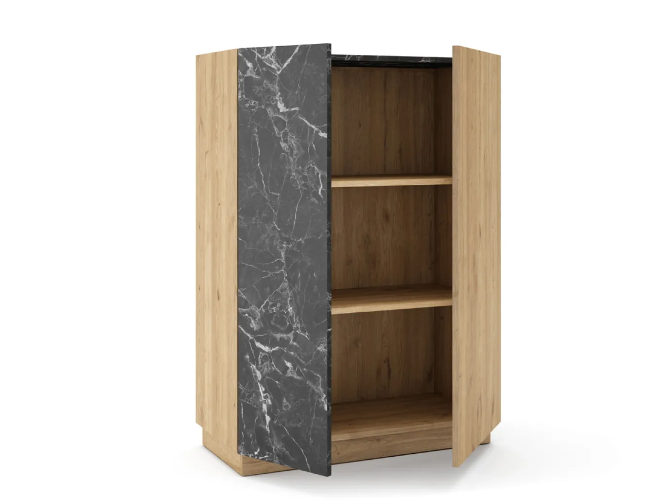 Hoge Kast Dione 2d Naturel/marmer Lotus - Giga Meubel