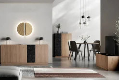 Hoge Kast Dione 2d Naturel/marmer Lotus - Giga Meubel