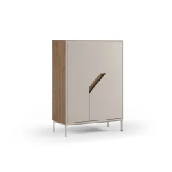 Hoge Kast Lilou 2d Naturel/crème - Giga Meubel