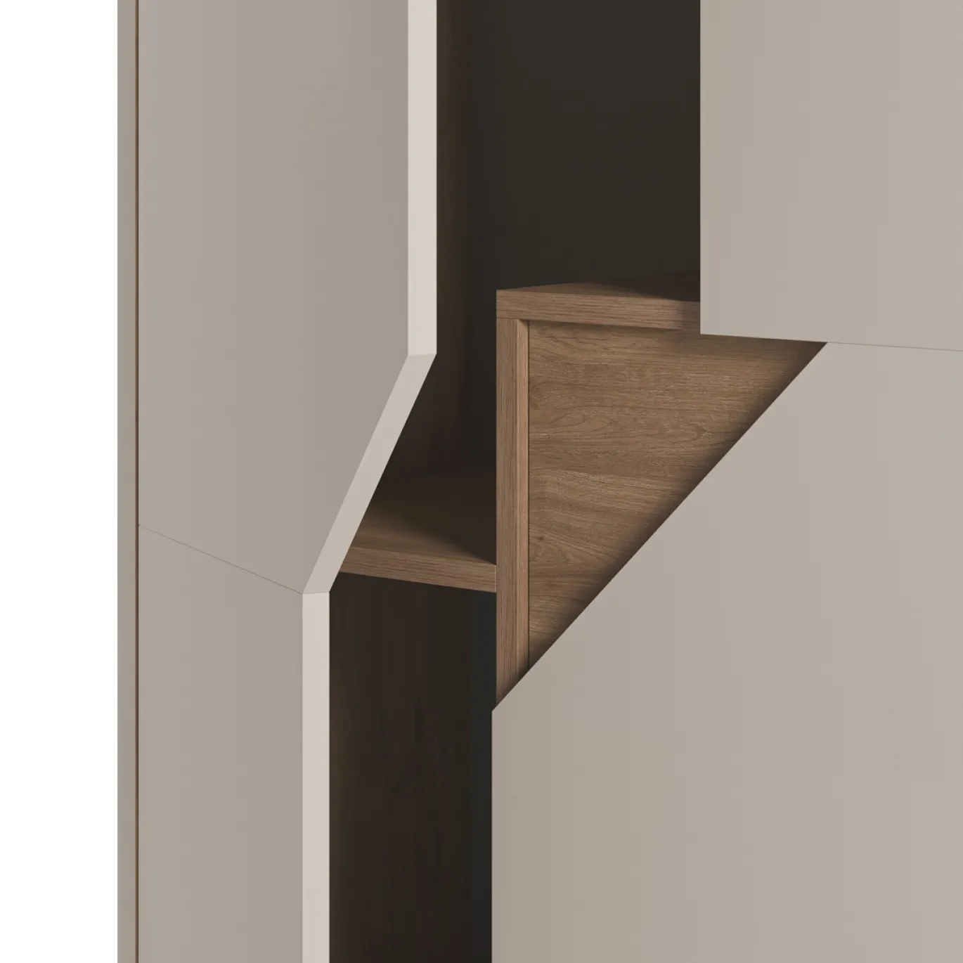 Hoge Kast Lilou 2d Naturel/crème - Giga Meubel