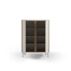 Hoge Kast Lucile 2d 90cm Crème/Naturel - Giga Meubel
