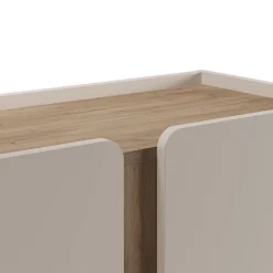 Hoge Kast Lucile 2d 90cm Crème/Naturel - Giga Meubel