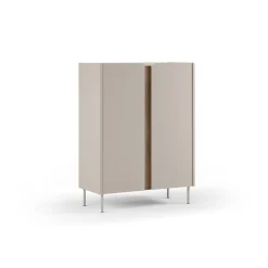 Hoge Kast Lucile 2d 90cm Crème/Naturel - Giga Meubel