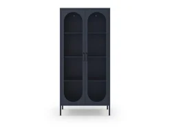 Hoge Vitrinekast Diora 2d Blauw - Giga Meubel