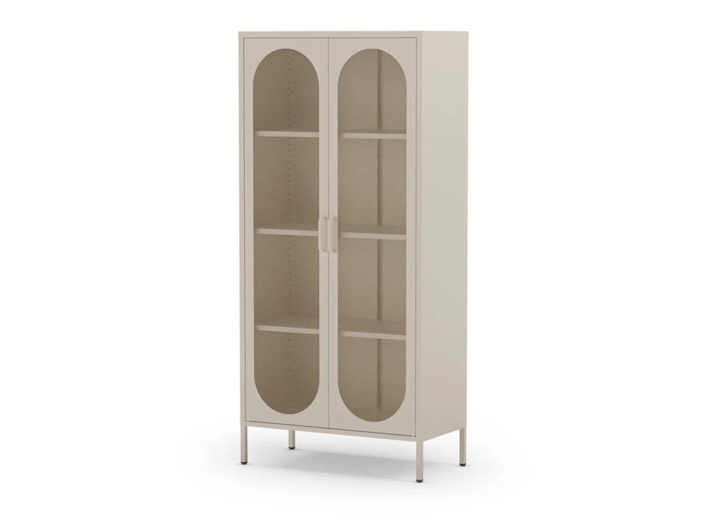 Hoge Vitrinekast Diora 2d Crème - Giga Meubel