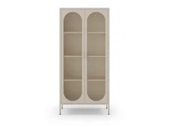 Hoge Vitrinekast Diora 2d Crème - Giga Meubel