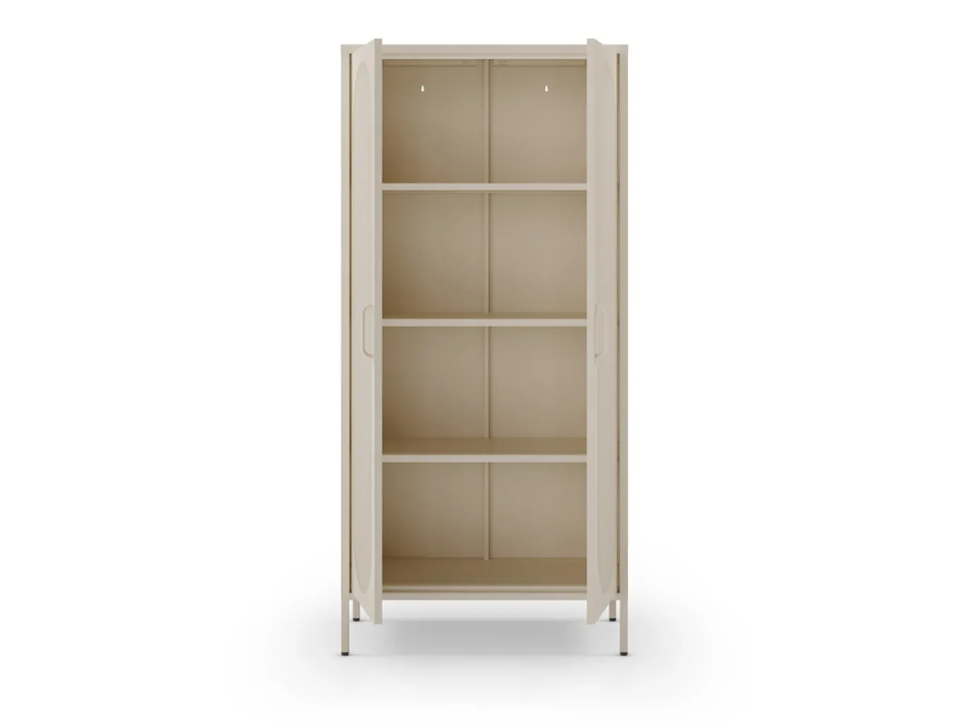 Hoge Vitrinekast Diora 2d Crème - Giga Meubel