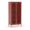 Hoge Vitrinekast Diora 2d Terracotta - Giga Meubel