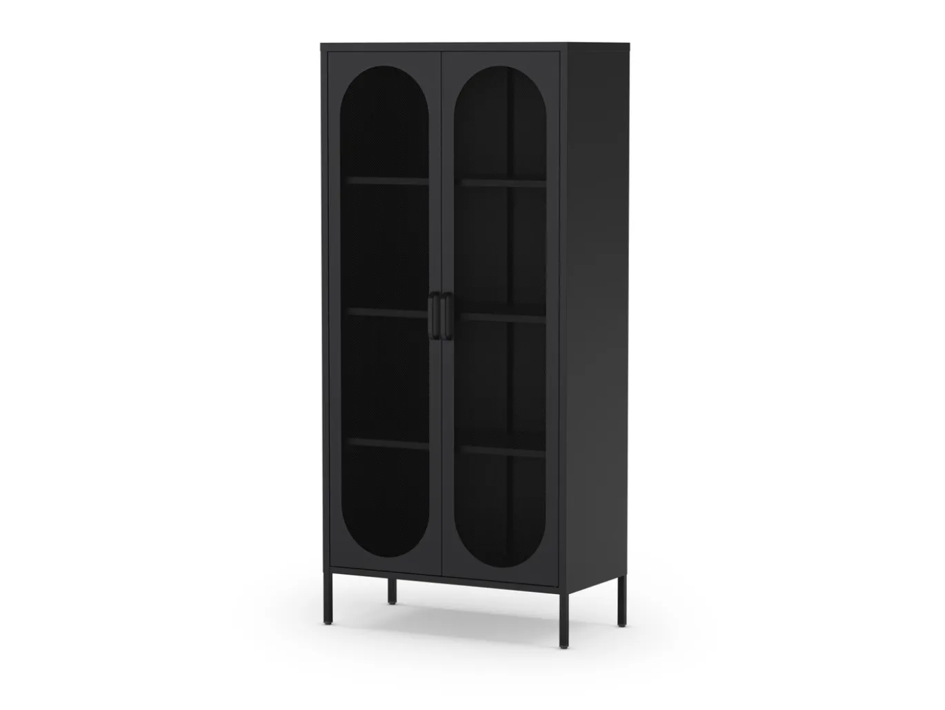 Hoge Vitrinekast Diora 2d Zwart - Giga Meubel