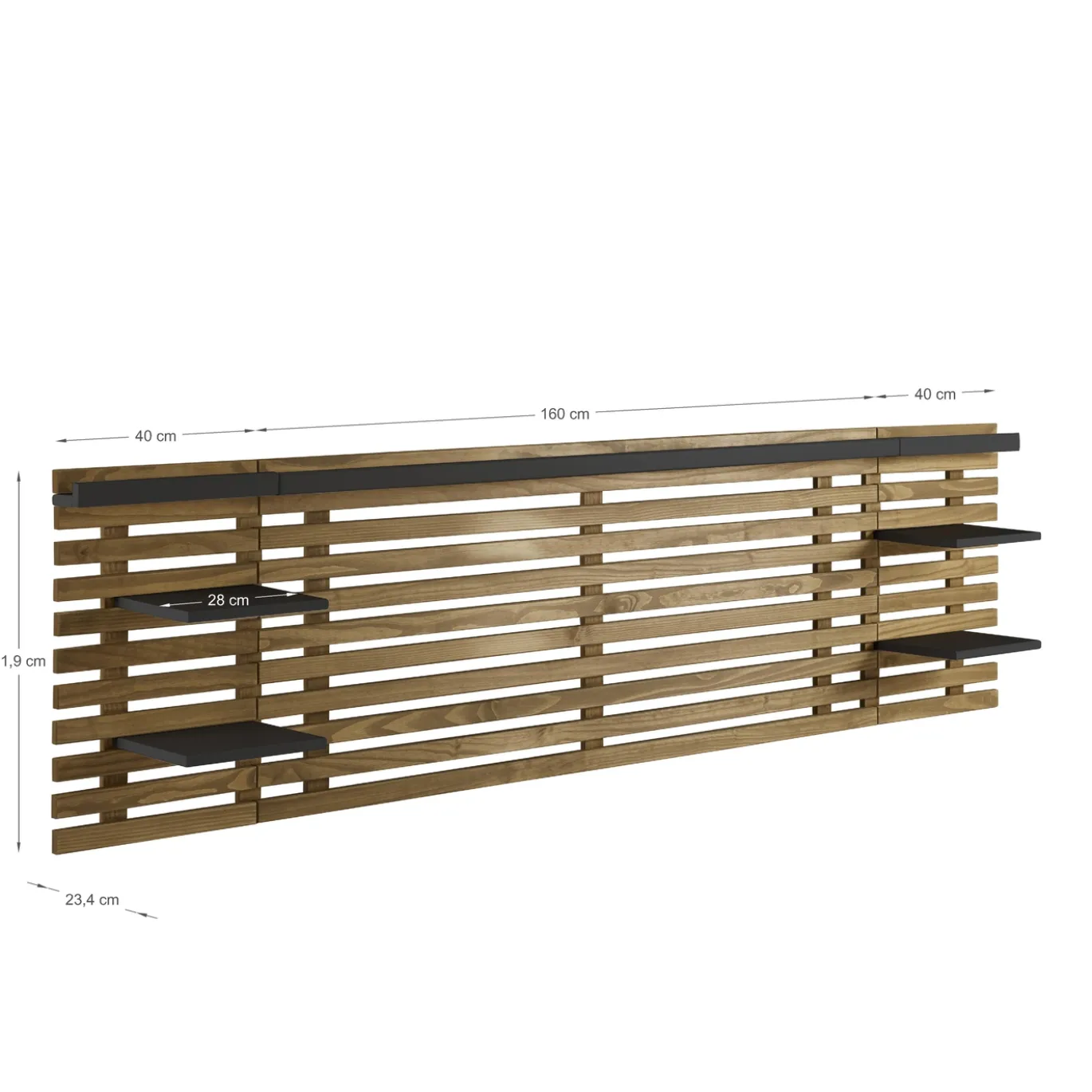 Hoofdbord 240 Nidra Wax-ir/zwart - Giga Meubel