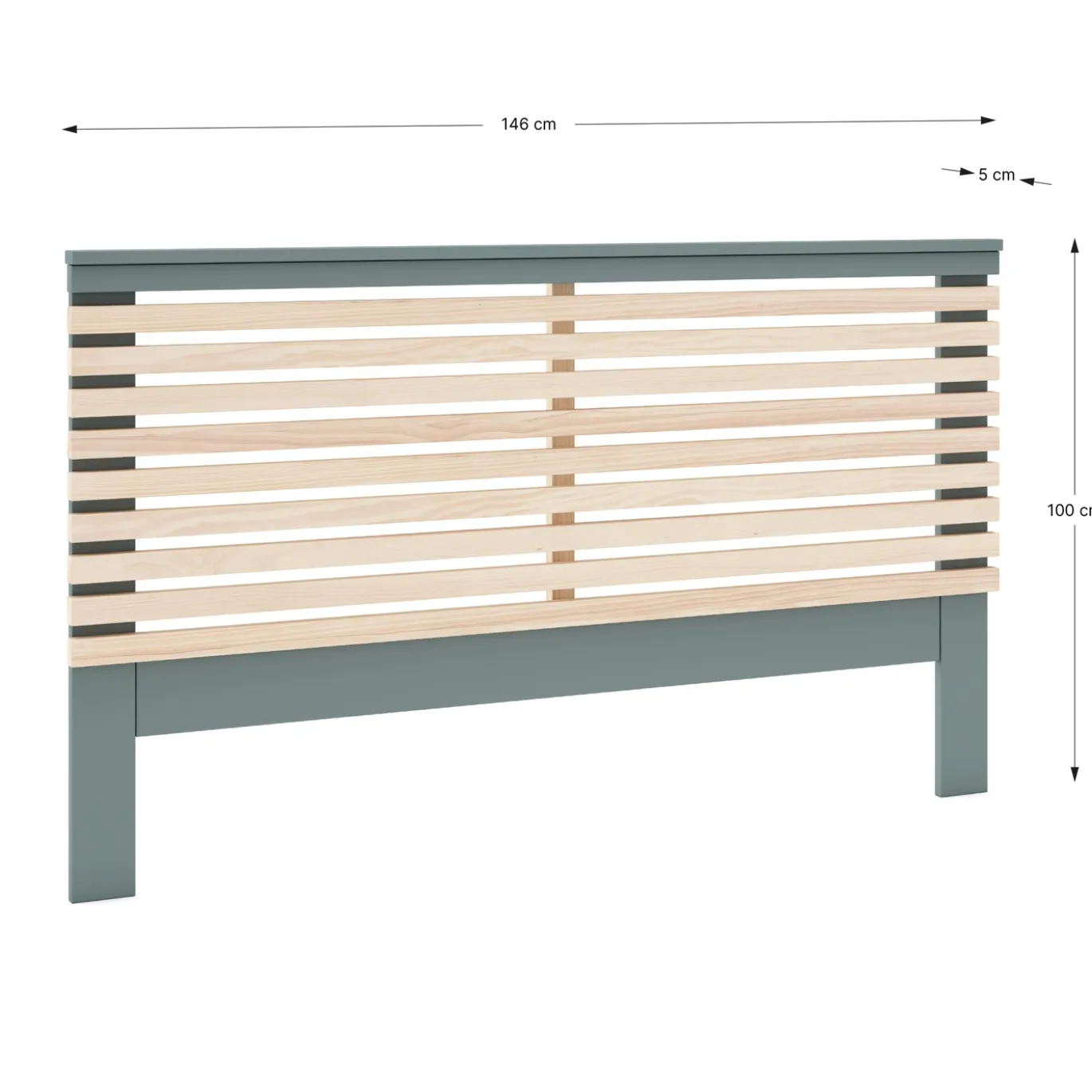 Hoofdbord 135/140 Pisco Khaki Groen/wit Wax - Giga Meubel
